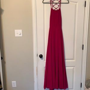 Lulus fuchsia backless maxi dress